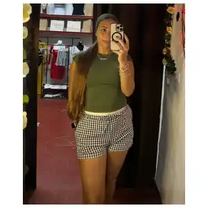 Shorts boxer doble fajín estampado de cuadros miniatura 4